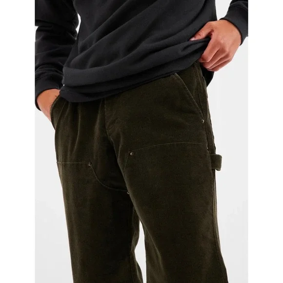 Gap Mens Corduroy Carpenter Pants in Mistletoe Green Double Knee Size 31x32 - Picture 3 of 14